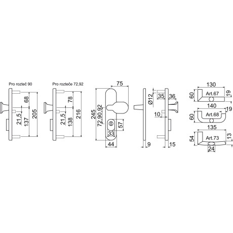 R.701.ZB.CE.TB4 biztonsági gomb/kilincs