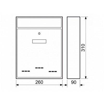 BK.20 D CE postaláda fekete struktúrált