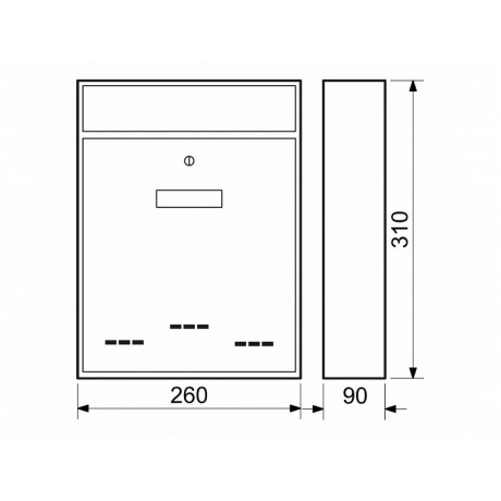 BK.20 D CE postaláda fekete struktúrált