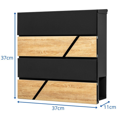 D3638 postaláda fekete + faimitáció