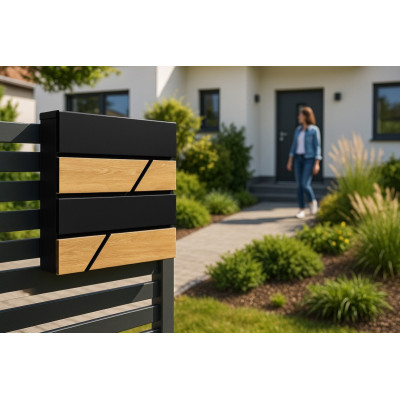 D3638 postaláda fekete + faimitáció