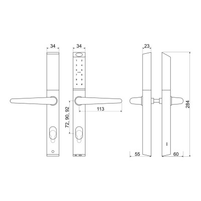 DH.S3B-C.CE digitális kilincs