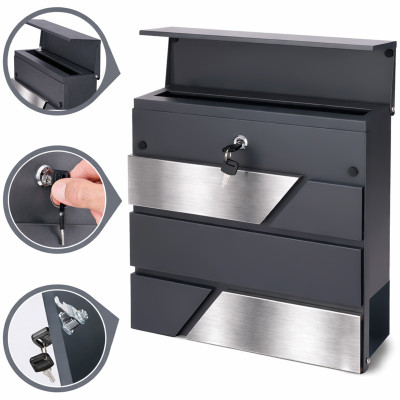 D3711 postaláda antracit + rozsdamentes