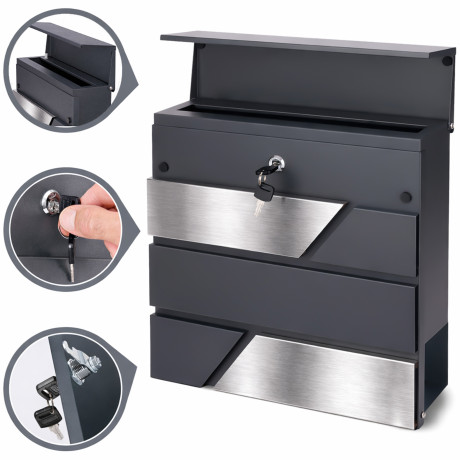 D3711 postaláda antracit + rozsdamentes