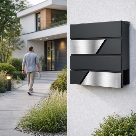 D3711 postaláda antracit + rozsdamentes