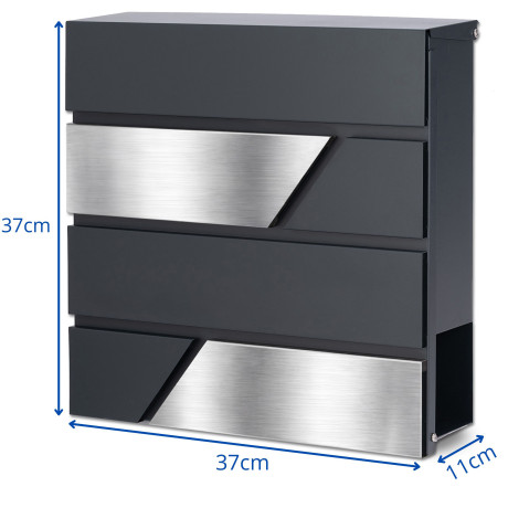 D3711 postaláda antracit + rozsdamentes