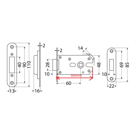 EN.305.M.KL.60.22.NIMAT mágneses bevésőzár