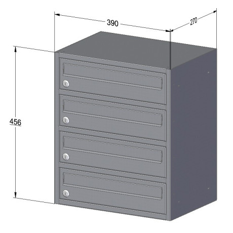 M39N R /4 modulos postaláda RAL7016 + rozsdamentes