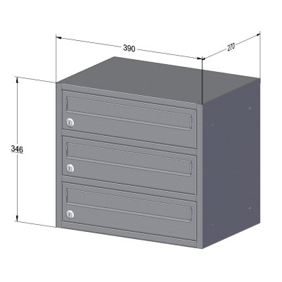 M39N R /3 modulos postaláda RAL7016 + rozsdamentes
