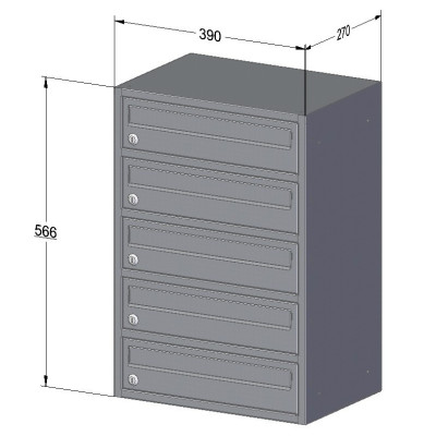 M39N R /5 modulos postaláda RAL7016 + rozsdamentes