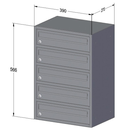 M39N R /5 modulos postaláda RAL7016 + rozsdamentes