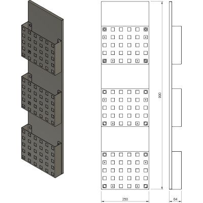 KNUO03 reklámanyag tartó antracit