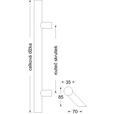 Madlo 100/50 okrúhle úkosové obojstranné Madlo 100/50 okrúhle úkosové obojstranné