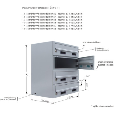 M37 schránková zostava jednostranná M37 schránková zostava jednostranná