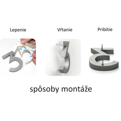 Číslo "5" 3D 100mm Al Číslo "5" 3D 100mm Al