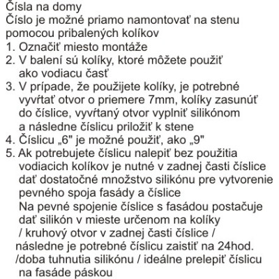 domove číslo 180mm čierne "7"