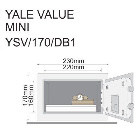 YALE VALUE SAFE mini modrý