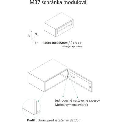 M37 schránková zostava jednostranná M37 schránková zostava jednostranná