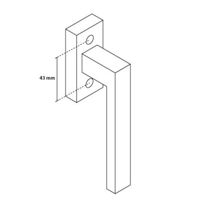 TOPAZ okenná kľučka nerez KOT TOPAZ okenná kľučka nerez KOT
