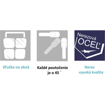 TOPAZ okenná kľučka nerez KOT TOPAZ okenná kľučka nerez KOT