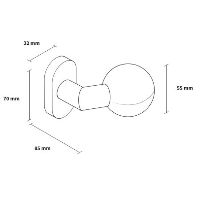Guľa oválny štít okrúhla nerez SGOWO pár Guľa oválny štít okrúhla nerez SGOWO pár