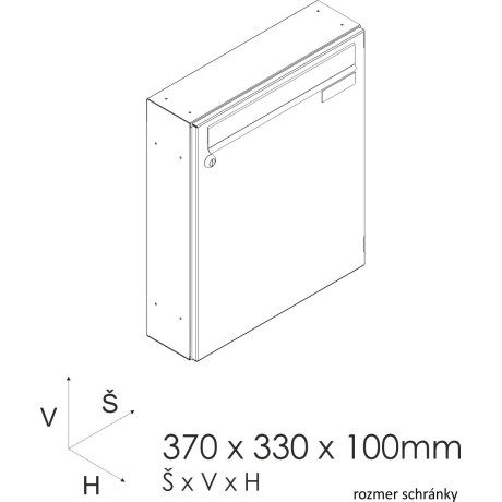 SJ 370/330 poštová schránka jednostranná RAL