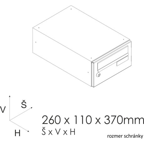 SJ 260/110 poštová schránka jednostranná RAL