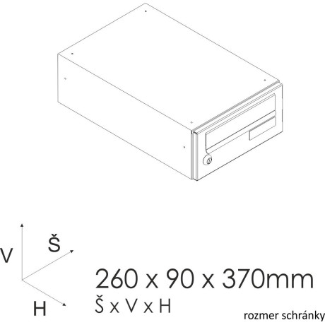 SJ 260/110 poštová schránka jednostranná RAL