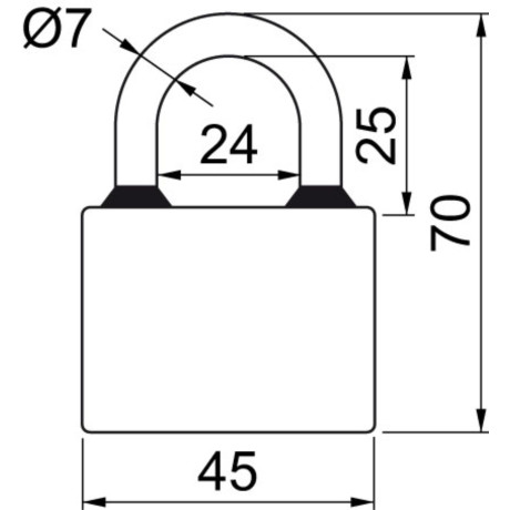 Oval 45mm visiaci zámok