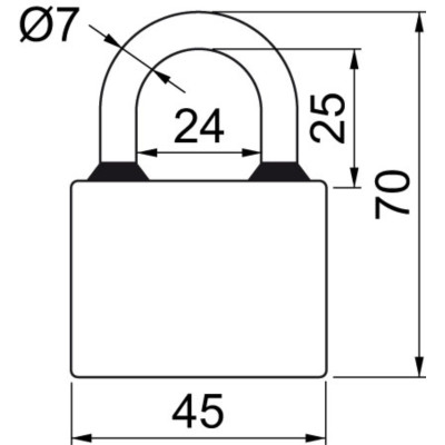Oval 45mm SU visiaci zámok