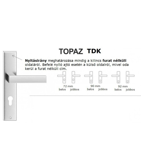 TOPAZ vchodová kľučka nerez KOT