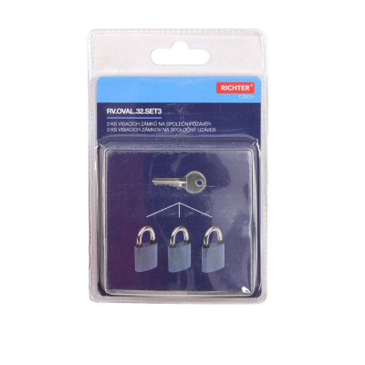 RV.OVAL.32.SET3 SET 3ks visiacich zámkov RV.OVAL.32.SET3 SET 3ks visiacich zámkov