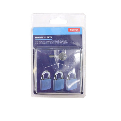 RV.OVAL.52.SET3 3ks visiacich zámkov RV.OVAL.52.SET3 3ks visiacich zámkov