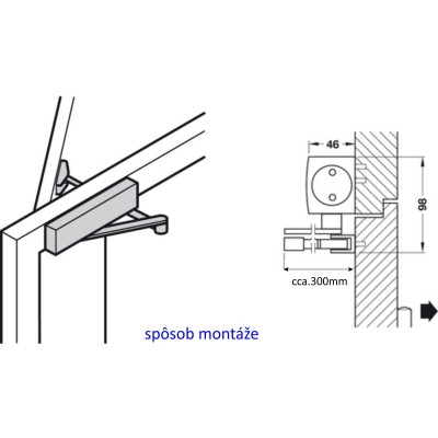 TS4000 zatvárač s ramienkom biely TS4000 zatvárač s ramienkom biely