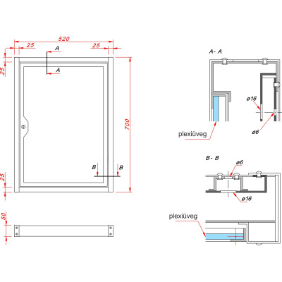 Informačná vitrína s otváracími dverami 520 x700