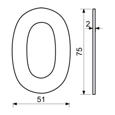 RN.75L číslo "0" 75 mm čierné matné