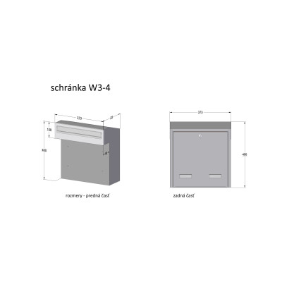W3 - 4  poštová schránka RAL9006 W3 - 4  poštová schránka RAL9006
