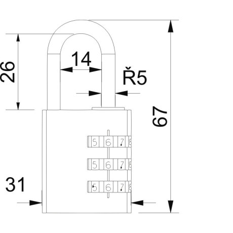 RV12002.30 CRN kódový visiaci zámok