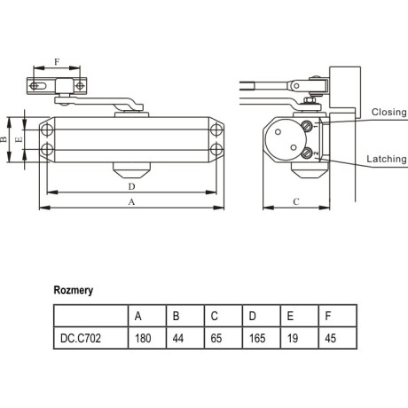 DC.C702 zatvárač bez aretácie