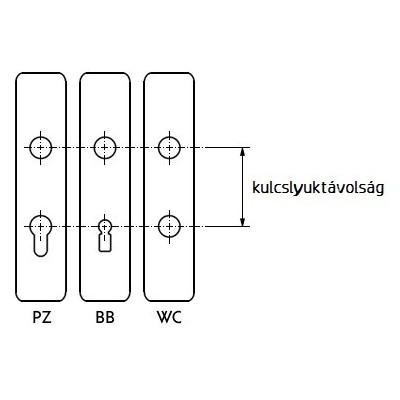 MIRO vchodové kovanie 72mm pravé