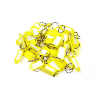 Műanyag kulcscímke egyoldalas / szett 50db sárga / RJ.48.ZLU.50KS