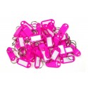 Műanyag kulcscímke egyoldalas / szett 50db rózsaszín / RJ.48.RUZ.50KS