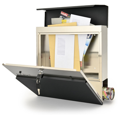 D3693 postaláda fekete + rozsdamentes