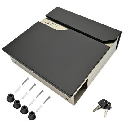 D3693 postaláda fekete + rozsdamentes