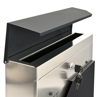 D3693 postaláda fekete + rozsdamentes