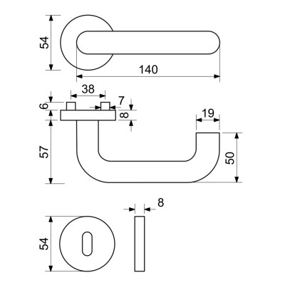 RK.U-FORM.BB.N kľučka na dvere
