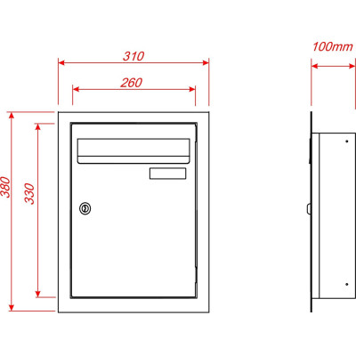 W4 beépíthető postaláda RAL7016 / rozsdamentes W4 beépíthető postaláda RAL7016 / rozsdamentes