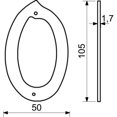 RN.105HR.0.AL.C szám 105mm fekete "0"