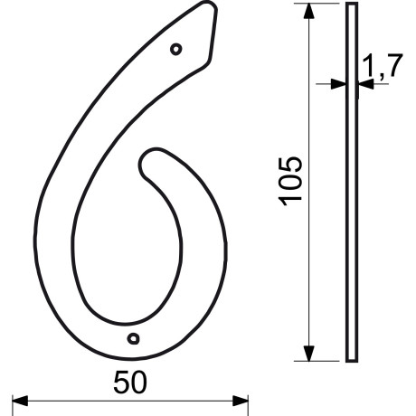 RN.105HR.1.AL.C számla 105mm fekete "6"