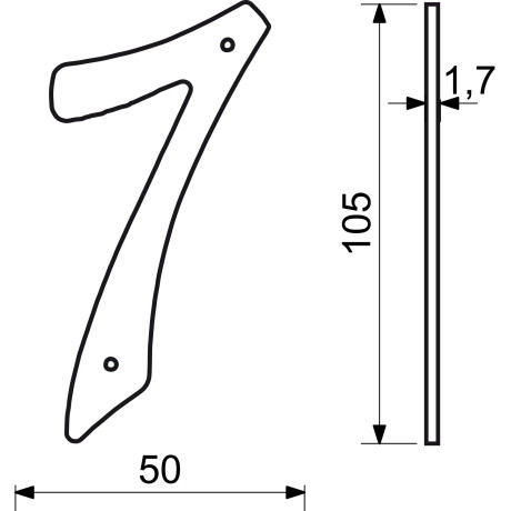 RN.105HR.1.AL.C szám 105mm fekete "7"